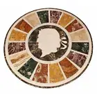 36" Black Marble Coffee Table Top With Marble Stand Pietra Dura Home Furniture