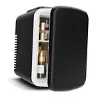Mini Fridge, 4 Liter/6 Cans Small Refrigerator, Portable Cooler and Black