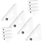 TEHAUX 12pcs Plastic Triangle Rulers Drawing Measurement Rulers Set Pp Material Easy to Read Numbers Lightweight for Students Professionals
