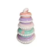 Peppermint & Pine Macaron Cookie Jar Treats Holiday Desserts Whimsical Jar & Lid