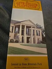 1969 Ante-Bellum Plantation Stone Mountain Park Georgia Vintage Travel Brochure