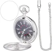 [FOMIYES] Vintage Pocket Watch with Chain Classic Roman Numerals Women Elegant with Movement Retro Style Pocket Watch Any Occasion