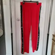 Victoria's Secret Sport Women's Sequin Panel Button Ankle Track Pants Large NWT