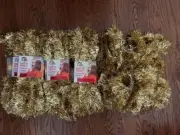 Vntg 7 Packages Decor Noel Lush&Heavy Gold Garland