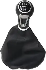 XEBRAD Car Gear Shift Knob Lever Stick Gaiter Boot Cover Collar Leather, for Seat, Ibiza IV Gear Shift Boot Cover(Black 5 Speed Set)