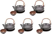 Set of 5, DG-5 Heat Resistant Earthenware Steamer, 11.8 fl oz (350 cc), Made in China, Direct Fire, Restaurant, Ryokan, Japanese Tableware, Restaurant, Commercial Use, Tableware, Tableware