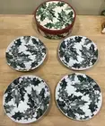 BIA Cordon Bleu Set Of 4 Porcelain Christmas Plates Holly Berries Set