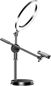 Video Production Ring Light Overhead, Articulating Arm Ring Light, Selfie Ring Light With Phone Holder, Led Video Lighting For Live Streaming, Online Teaching Ring Light, Video Production Ring Light