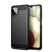 For Samsung Galaxy A12 Shockproof Protective Carbon Fiber Case Cover