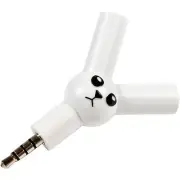 NWT Suck UK Jack Rabbit 3.5mm Headphone Splitter. JACKRABBIT1 White