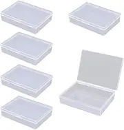 KRISMYA 6 Pcs Playing Card Deck Plastic Boxes Card Holder Organizer Empty Playing Card Storage Box Clear Card Case, Snaps Closed(Cards Not Included)