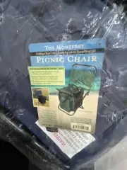 The Monterey Picnic Chair with Cooler Bag and 6 piece Picnic Serving Set - Blue