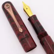 Peyton Street Pens Z2 Fountain Pen - Red Black Ripple Ebonite JoWo #6 Nibs (New)