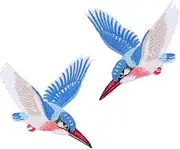 Angoily 1 Pair Iron Applique Patches for Clothing Repair Embroidered Flying Birds Design Easy DIY Decor for Home Irons and Heat Transfer Machines Total
