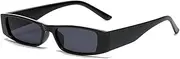 [HPIRME] 1PC Small Rectangle Sunglasses Unisex Retro Square Narrow Frame Sun Glasses Eyewear Shades UV400