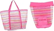 ERINGOGO Pcs Mesh Beach Bag Backpack Oxford Mesh Boys and Girls Beach Toys Storage Portable Wash Bag for Boys Girls
