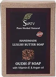 [SVATV] Handcrafted Soap with Oudh & Vitamin E | Soothing Herbs | Moisturized skin - Traditional Ayurvedic Herbal body Soap bars for Men & Women, all skin types - 125g