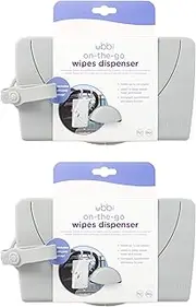 Ubbi On The Go Gray Wipe Holder Baby Gifts, Set of 2