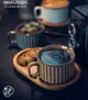 復古歐式釉變陶瓷咖啡杯卡布奇諾拿鐵花式咖啡拉花杯碟套裝 220ML 【奇趣生活】