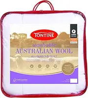 Tontine Washable Australian Wool All Seasons Quilt, Single – Breathable Cotton & Medium Wool Fill – Antibacterial, Dust Mite Resistant & Allergy Friendly – Machine Washable