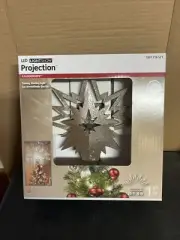 Gemmy Projection Silver Star Christmas Tree Topper Kaleidoscope Lightshow 20ft