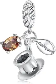 [Teleye] Coffee Charm 925 Sterling Silver Charm Fits For Pandora Bracelet Necklace, Cubic Zirconia, Created Cubic Zirconia