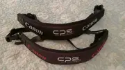 Canon CPS 1 red and 1 white logo straps Op Tec Canon Professional Services