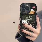 Cartoon Cute Animal Bear Flower Wave Soft TPU Back Cover for iPhone X XR Xs 11 12 13 14 Pro Max 7 8 Plus Phone Cases,2,for iPhone X XS