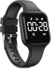 synwee Kids Fitness Tracker,Digital Pedometer Watch，Sport Watch, Steps Counter, Waterproof, Alarm Clock for Boys Grils Kids Children(Black)