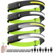 Rechargeable Headlamps, 5 Light Modes, 230° Wide Beam Spotlight with Motion