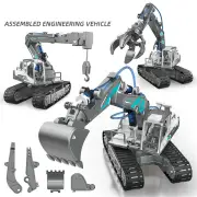 DIY Science And Education Assembly Engineering Team Hydraulic Power Crawler Excavator Bulldozer Puzzle STEM Toys