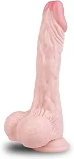 Realistic Dildo for Beginners Lifelike Huge Silicone Dildo, with Strong Suction Cup for Hands-Free Play, Realistic Penis for G-Spot Stimulation Dildos Anal Sex Toys for Women and Couple 9.85 "