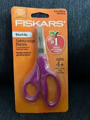 Fiskars 5" Blunt-Tip Scissors, Safety-Edge Blades Ages 4+ Pink Handles #1 Brand!