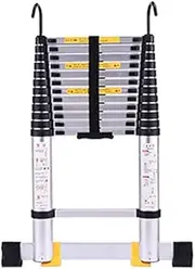 Telescopic Extendable Ladder Portable Telescopic Aluminium Extension Ladder with Hook, Folding Multi-Purpose Extendable DIY Straight Ladder for Home Loft Office Engineering (Size :