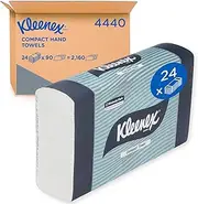 KLEENEX® Compact Hand Towels (4440), White Folded Paper Towels, 24 Packs / Case, 90 Hand Towels / Pack (2,160 Towels)