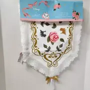 Disney Parks Ann Shen ARISTOCATS Marie White Gold Pink Roses Table Runner NEW