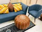 24''Moroccan Pouffe Footstool Moroccan Boho New Round Unstuffed