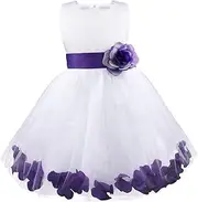 [Miaeowve] Kids Flower Girls Dress Rose Bowknot Petals Wedding Bridesmaid Dress for Pageant Formal Ball Gown