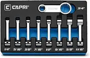 Capri Tools 3/8 in. Drive Torque Adapter Set, 12-Point Box End, 1/4 to 3/4 in., SAE, 9-Piece with Mechanic's Tray