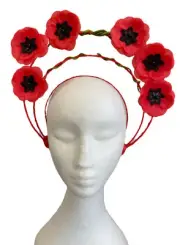 F013 Anzac Poppies Fascinator - Made in Aus
