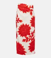 [SIR] SIR Floral linen midi skirt AU 14 white