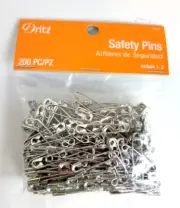 One (1) Dritz® SAFETY PINS Size 1 &2 (#14378) 200/Pkg - New & Sealed