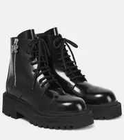 [Palm Angels] Palm Angels Leather combat boots AU 9 black