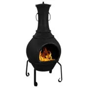 Maldonado Chiminea Black Cast Iron Firepits & Chimineas Outdoor Living Heating