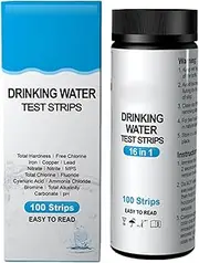 5 Drinking Water Test Strips - 16-in-1 Water Quality Test Strips,100 Strips Well Water Quality Test Kit, Suitable for Home, Aquarium, Swimming Pool, Spa Center Dobooo