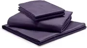1000-TC Egyptian Cotton Sheets Split California King Size, 5-Piece Extra Long-Staple 1000-Thread-Count Pure 100% Cotton Soft Breathable Sateen Weave, Fits Mattress 12" Deep Pockets - Plum