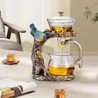 Kungfu Glass Tea Set Drinkware Kungfu Drip Teapot with Infuser for Outdoor