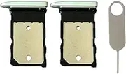 2pcs-Single SIM Card Tray Slot Holder Replacement + Card Ejector pin for Google Pixel 9 (Green)
