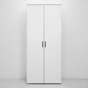 Stockholm Storage Cupboard Slim - White - Oval Black