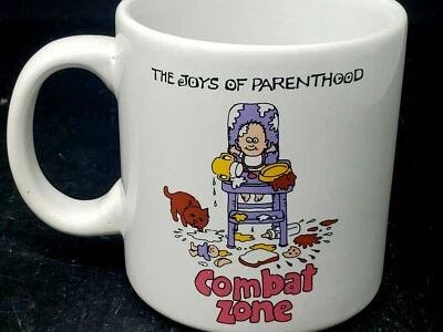 Vintage Joys of Parenthood Combat Zone Illustrated Comic Bab Coffee Mug Applause